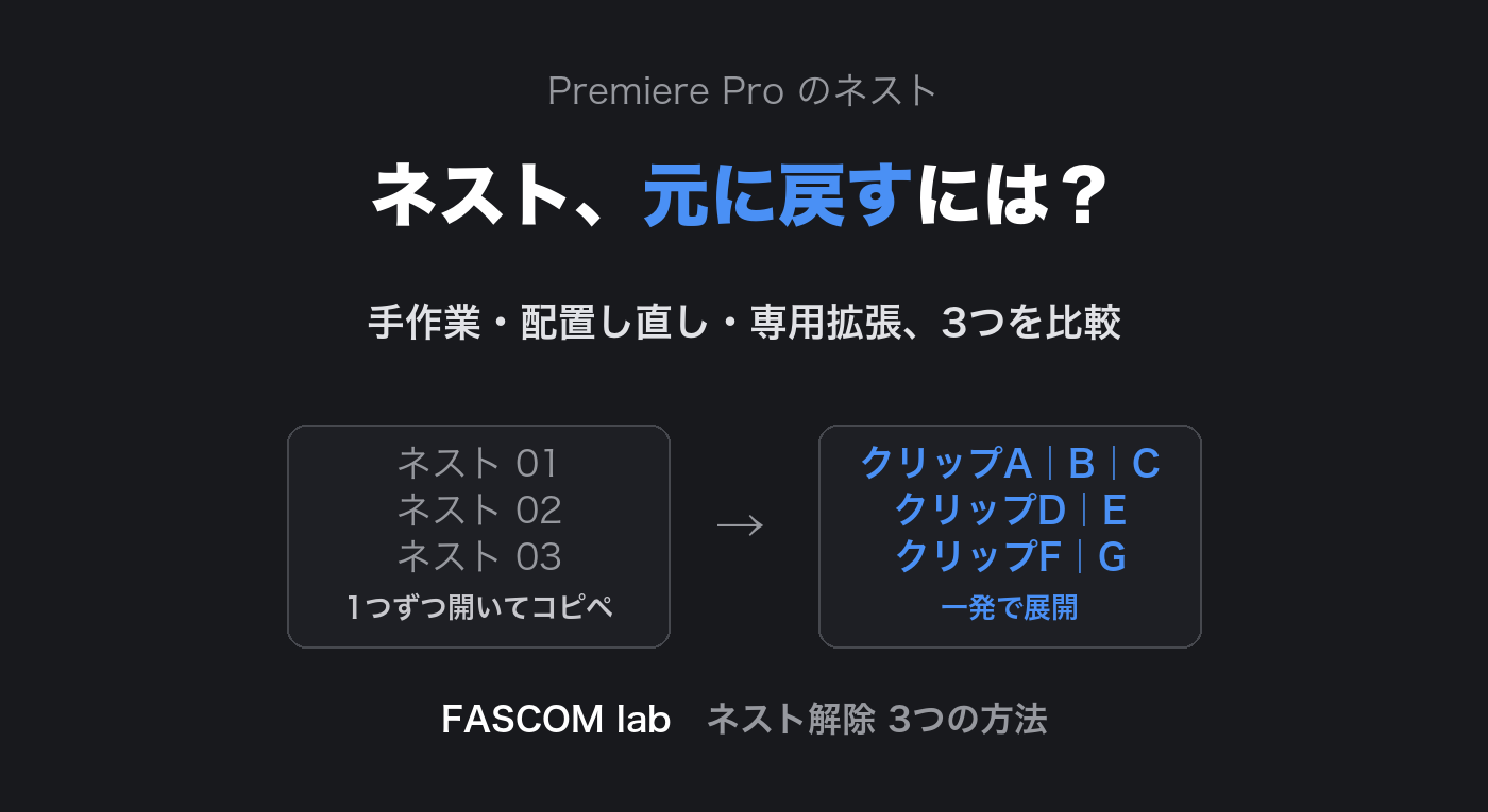 Premiere Proでネストを解除する3つの方法